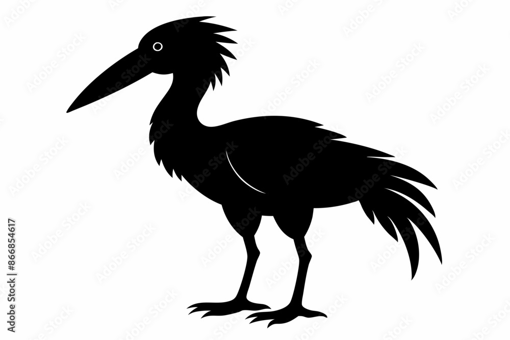 Shoebill silhouette vector, Shoebill Bird Shoebill silhouette vector, Shoebill Bird