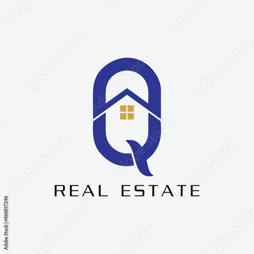 letter q home logo design vector