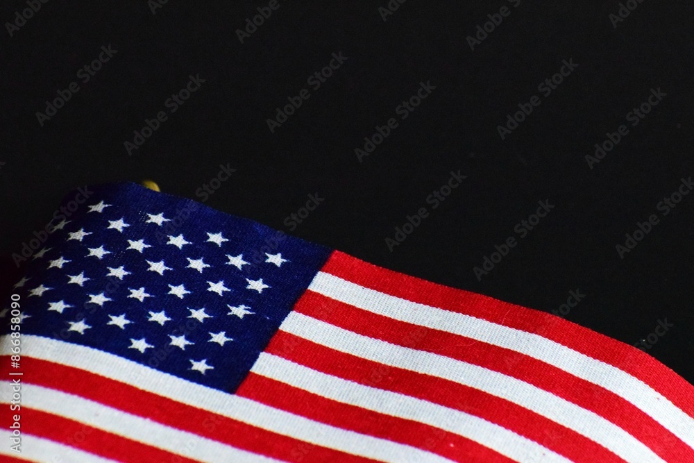 Obraz premium American flag on black background.
