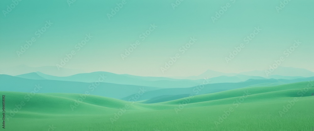 Dark noisy grainy poster Dreamy ethereal summer landscape in pas