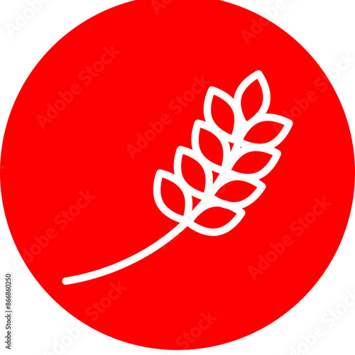 Wheat Line White Circle Red