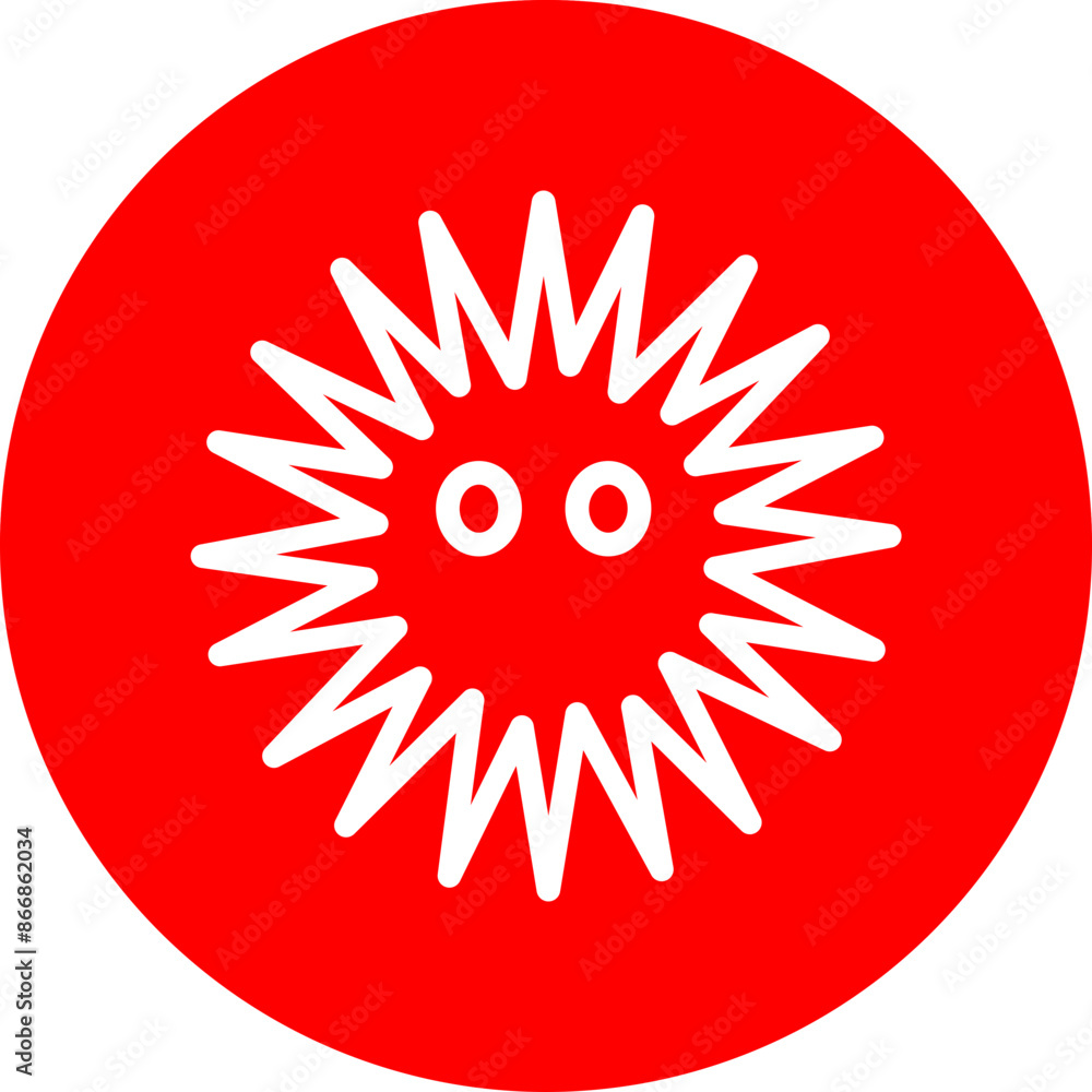 Sea Urchin Line White Circle Red Sea Urchin Line White Circle Red