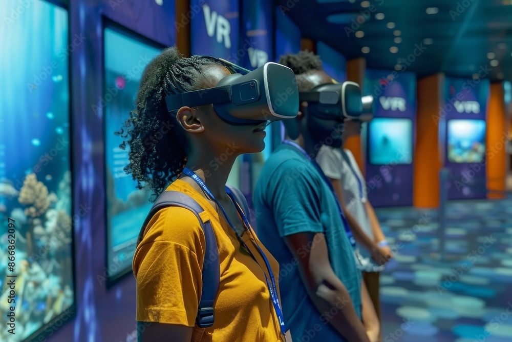 Man Using VR Headset for Advanced Simulation in Modern Setup Man Using VR Headset for Advanced Simulation in Modern Setup