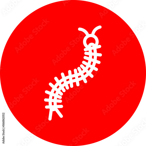 Centiipede Line White Circle Red