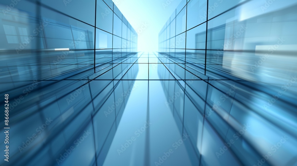 bottom view glass skyscraper house city. Abstract geometric structure of glass panels reflecting light. bottom view glass skyscraper house city. Abstract geometric structure of glass panels reflecting light.