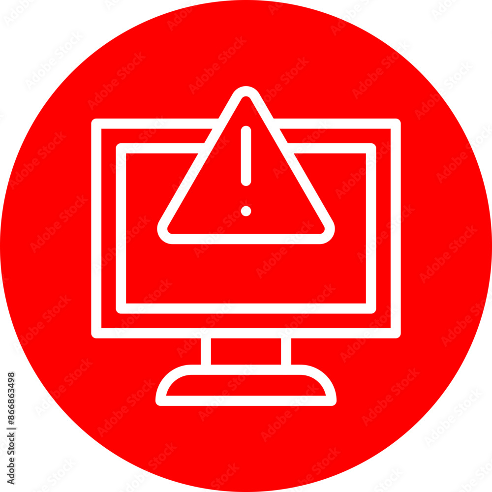 Alert Vector Line White Circle Red Alert Vector Line White Circle Red