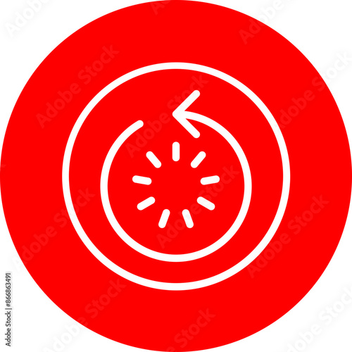 Restart Vector Line White Circle Red