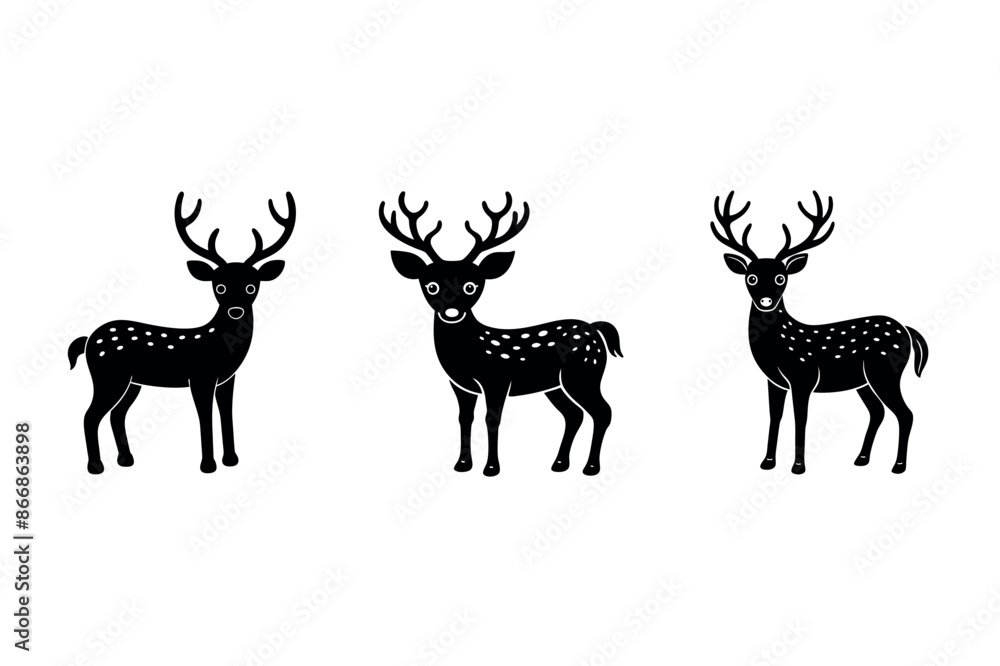 Naklejka premium deer silhouette vector