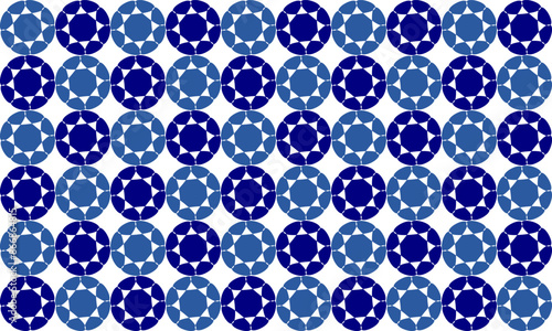 two tone of blue gray flowers repeat pattern on white color, replete image illustration, design for fabric printing, print, checkerboard, chain chess