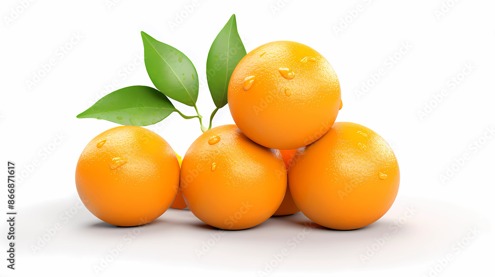 oranges with leaves on a white background oranges with leaves on a white background