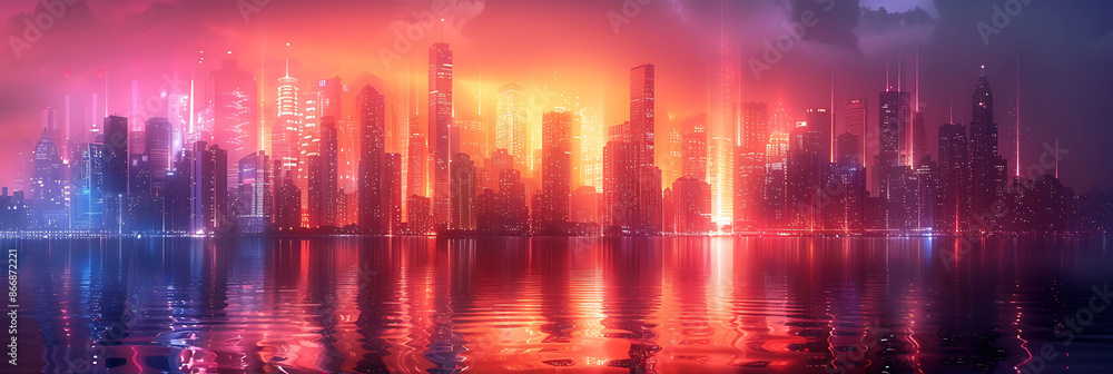 Obraz premium Business innovation summit where leaders discuss emerging technologies market trends and data visualization