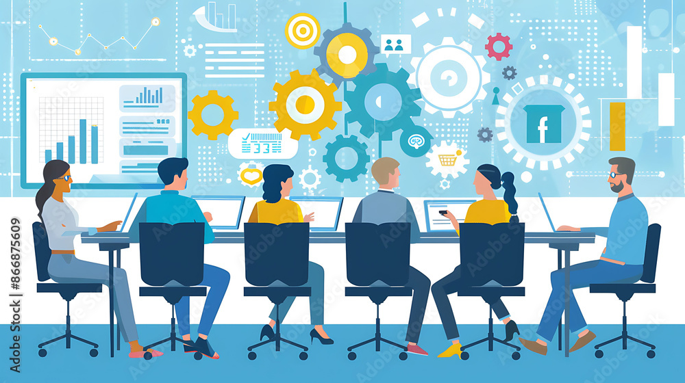 Marketing team in a brainstorming session for a business growth campaign Marketing team in a brainstorming session for a business growth campaign