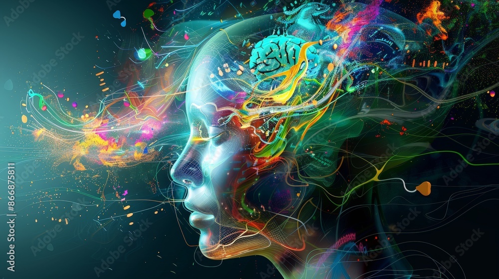 Digital Thoughts Exploding in Colorful Streams Digital Thoughts Exploding in Colorful Streams