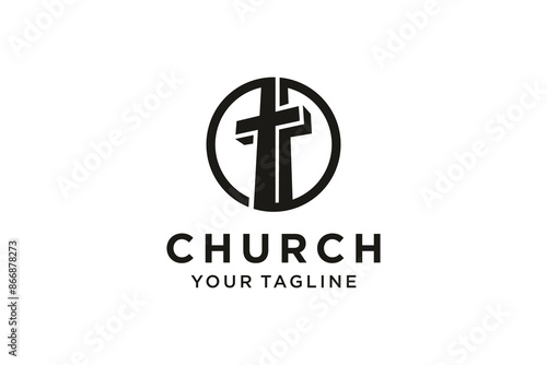 Church logo. Christian symbols. The Cross of Jesus Logo Design