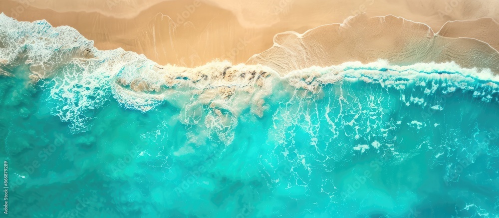 Aerial Perspective of the Sea with Turquoise Waters and Space for Text - Traveling Idea Aerial Perspective of the Sea with Turquoise Waters and Space for Text - Traveling Idea