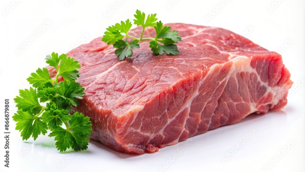 Raw Beef Steak With Peppercorns, Rosemary, and Chili Peppers on Wooden Cutting Board Raw Beef Steak With Peppercorns, Rosemary, and Chili Peppers on Wooden Cutting Board