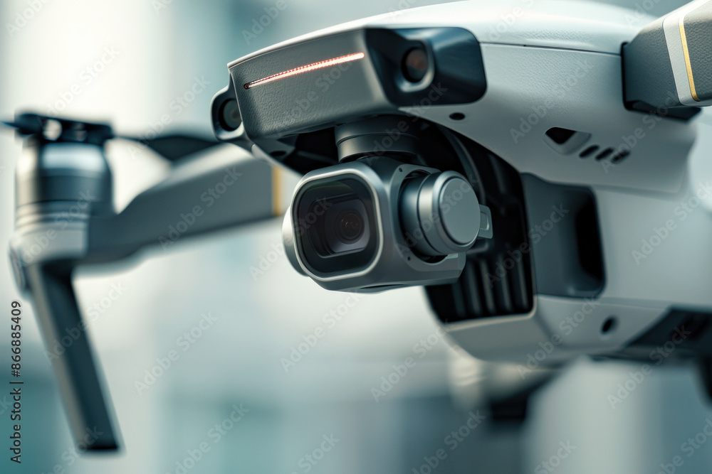 Close-Up of a Modern Drone with High-Resolution Camera Close-Up of a Modern Drone with High-Resolution Camera