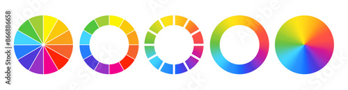 Color wheel or color circle. Vector rgb multi color palette with rainbow light spectrum gradient