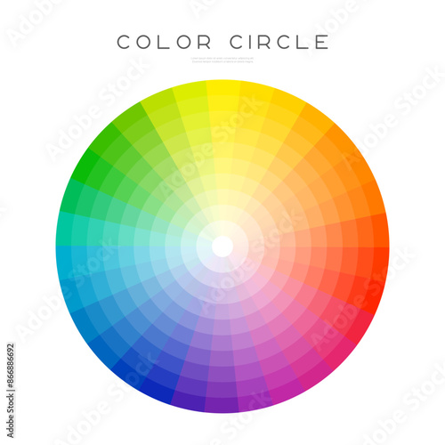 Color wheel or color circle, vector rgb palette for designers. Gradation of colors