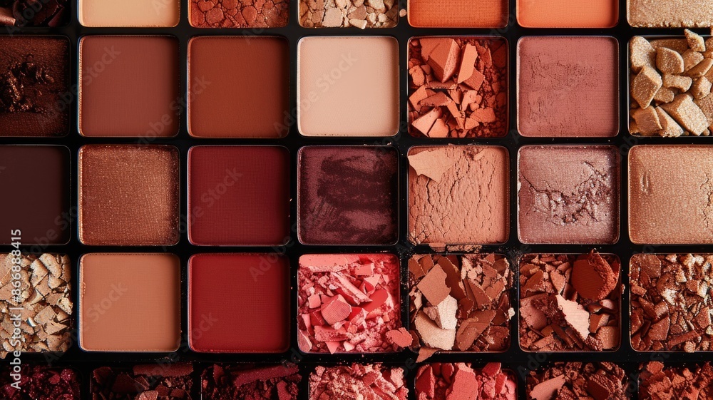 Fototapeta premium Diverse range of skin color shades in a makeup palette, emphasizing the inclusive approach to beauty products