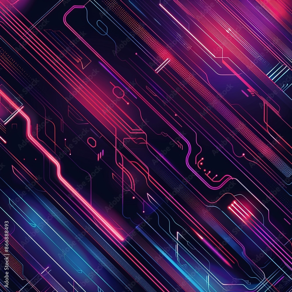 Abstract background with glowing neon lines, representing futuristic technology, cyberspace, or digital data flow. Abstract background with glowing neon lines, representing futuristic technology, cyberspace, or digital data flow.