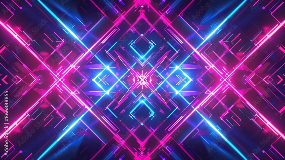 Abstract futuristic background with glowing neon lights, perfect for digital art, gaming, or music. Abstract futuristic background with glowing neon lights, perfect for digital art, gaming, or music.