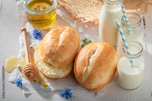 Homemade and sweet wheat bu...