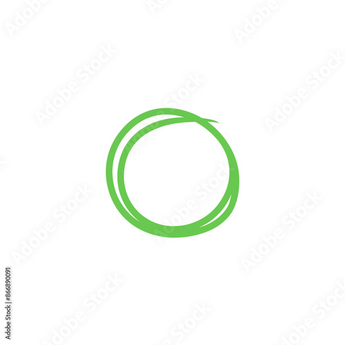 handdrawn green circle