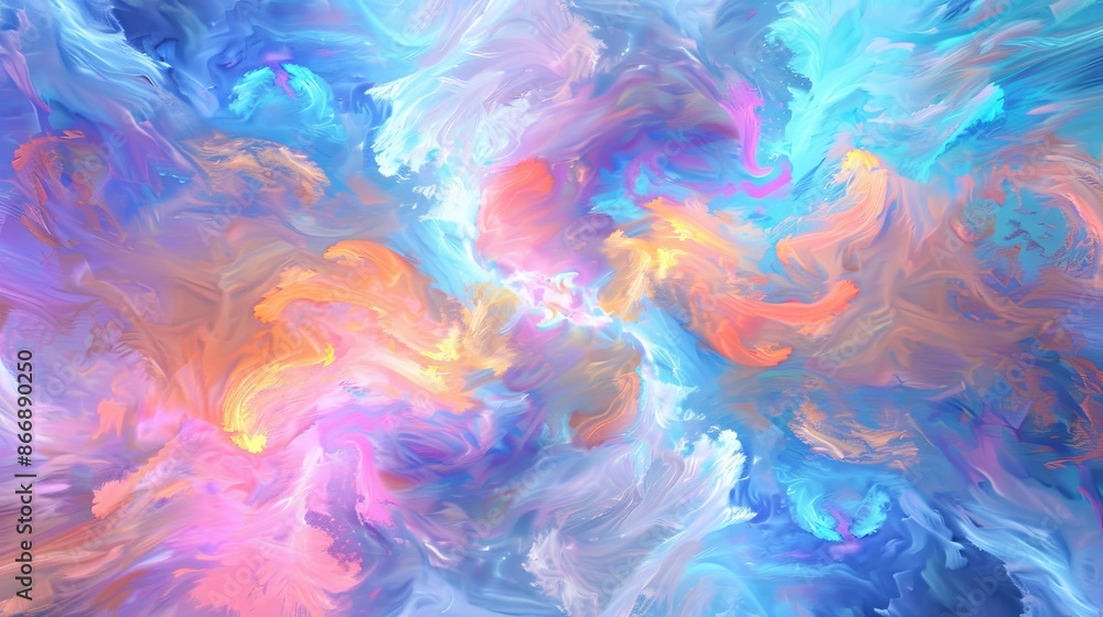 Vivid Abstract Painting Background. Colorful Swirls of Blue, Purple, Orange, and White Vivid Abstract Painting Background. Colorful Swirls of Blue, Purple, Orange, and White