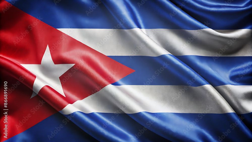 Flying the flag of National Cuba flag. North America National flag of Cuba  illustration