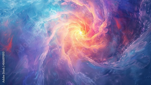 Abstract swirling cloudscape in vibrant colors. Ideal background for fantasy, dreamscape, spiritual or cosmic themes.
