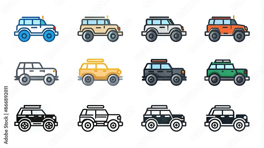 off road icon in different style vector illustration. two colored and black off road vector icons designed in filled, outline, line and stroke style can be used for web, mobile, ui off road icon in different style vector illustration. two colored and black off road vector icons designed in filled, outline, line and stroke style can be used for web, mobile, ui