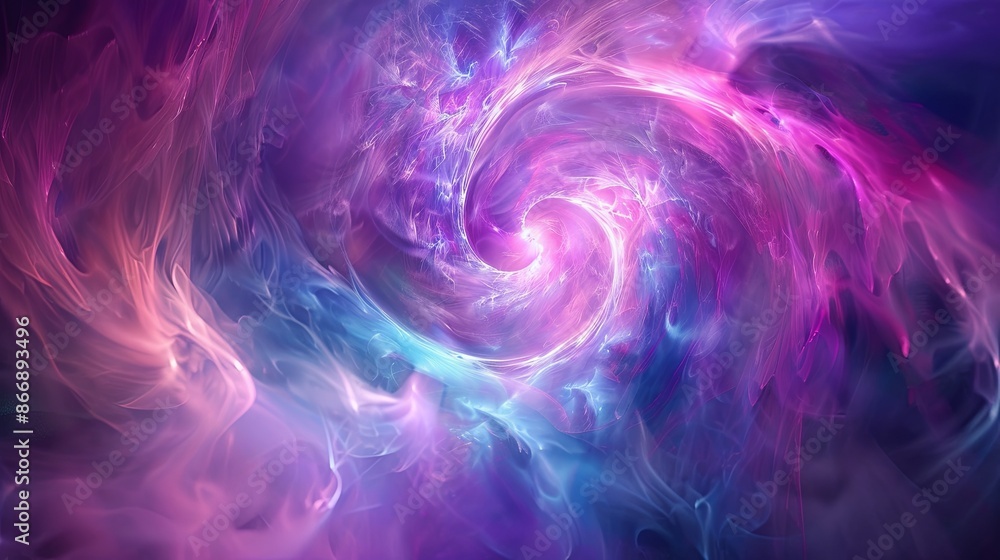 Vivid purple and blue abstract nebula or galaxy spiral, for themes of space, science fiction, fantasy, energy Vivid purple and blue abstract nebula or galaxy spiral, for themes of space, science fiction, fantasy, energy