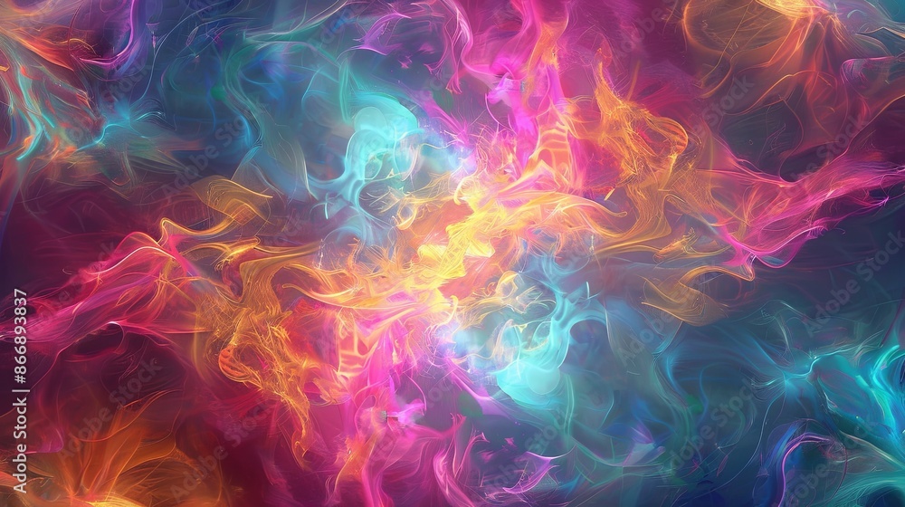 Vivid, Abstract Swirls of Color, Digital Art Background Vivid, Abstract Swirls of Color, Digital Art Background