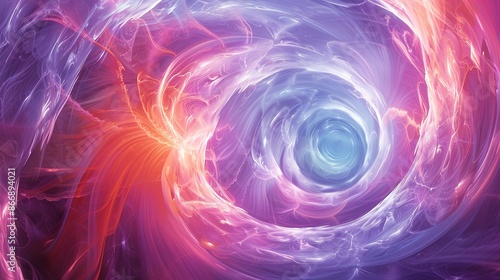 Abstract Swirling Vortex of Energy, Light and Color, Digital Background for Fantasy, Sci-Fi, and Creative Projects