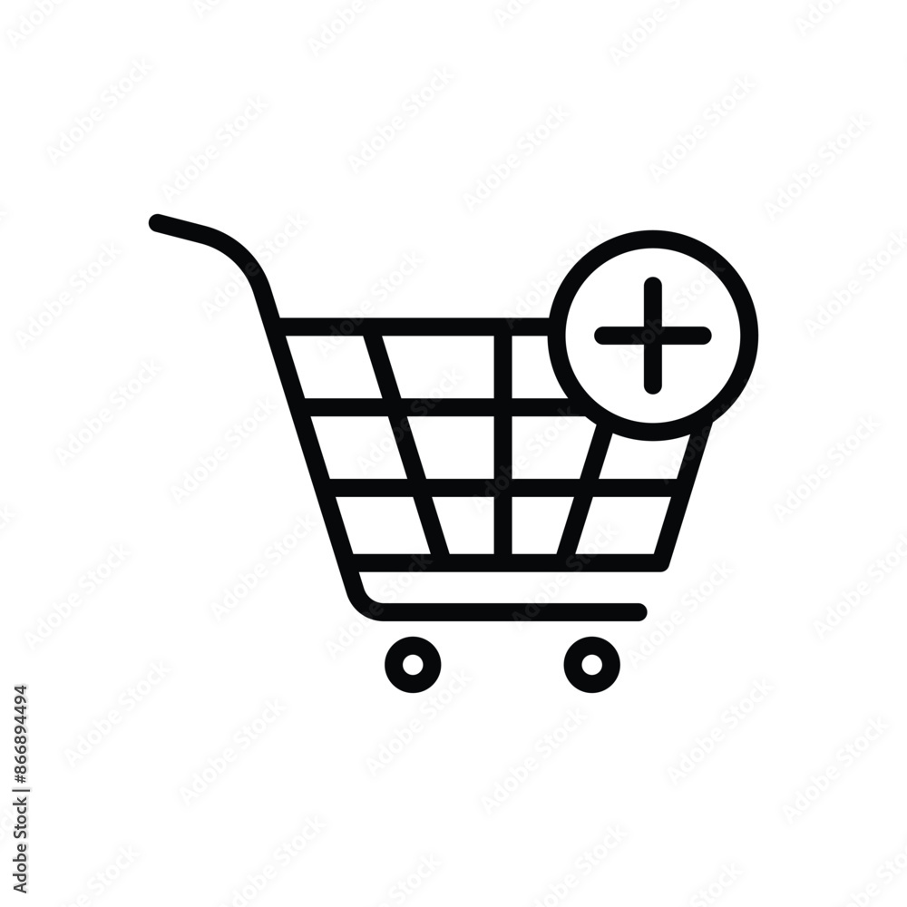 Set of Outlined Add to cart icon collection. Online shopping cart icon. Vector Illustration. Set of Outlined Add to cart icon collection. Online shopping cart icon. Vector Illustration.