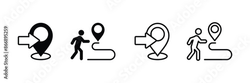 Set of Goes to the map pin location icons. Directions Symbol. vector illustration.