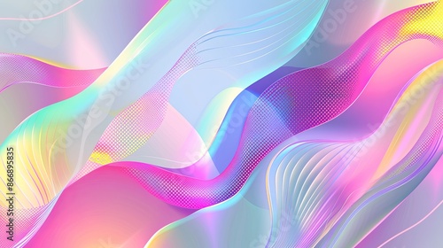 Abstract Pastel Rainbow Holographic Iridescent Gradient Colorful Background Wallpaper Design Template