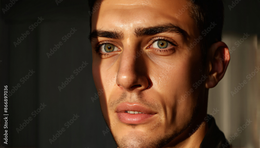 Fototapeta premium Person with curious expression and questioning gaze