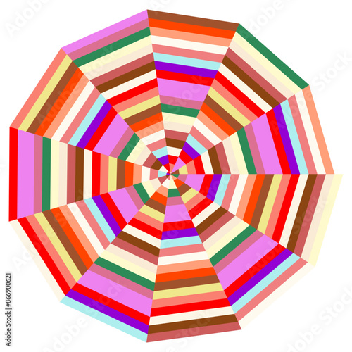 An abstract retro psychedelic spiral shape design element.