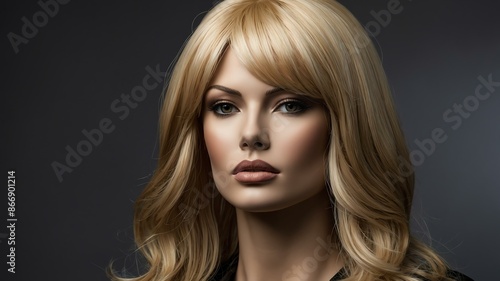 Wallpaper Mural realistic photography of blonde with dark roots long h background Torontodigital.ca