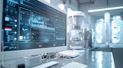 Wallpaper Mural A monitor displayed real-time operating data of various household appliances. Generative AI. Torontodigital.ca