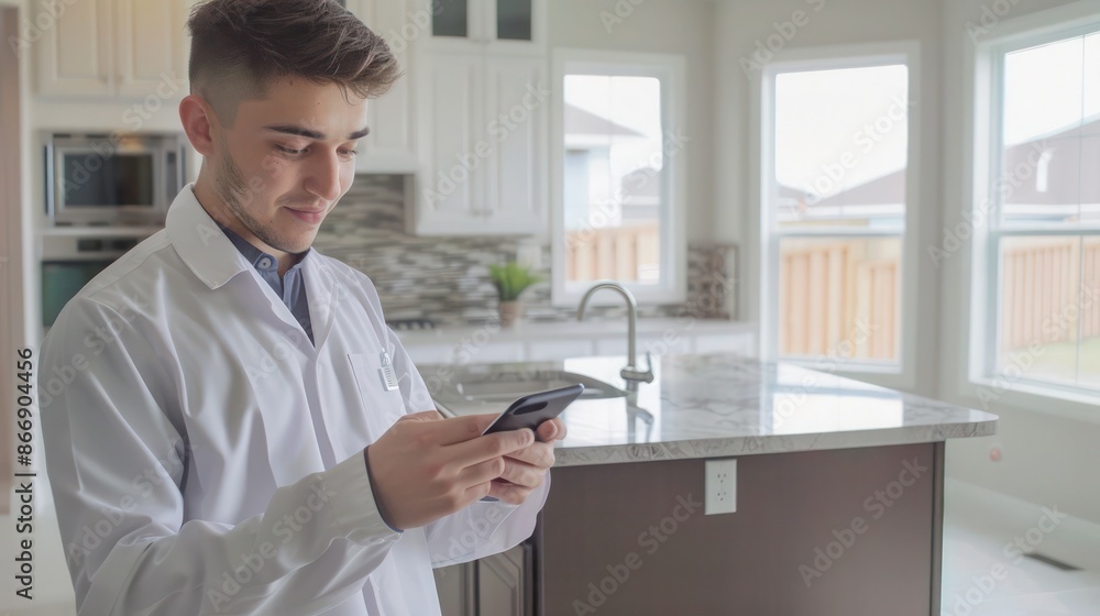 young professional using a smartphone to conduct a virtual tour, showing a homea??s interior to potential buyers young professional using a smartphone to conduct a virtual tour, showing a homea??s interior to potential buyers