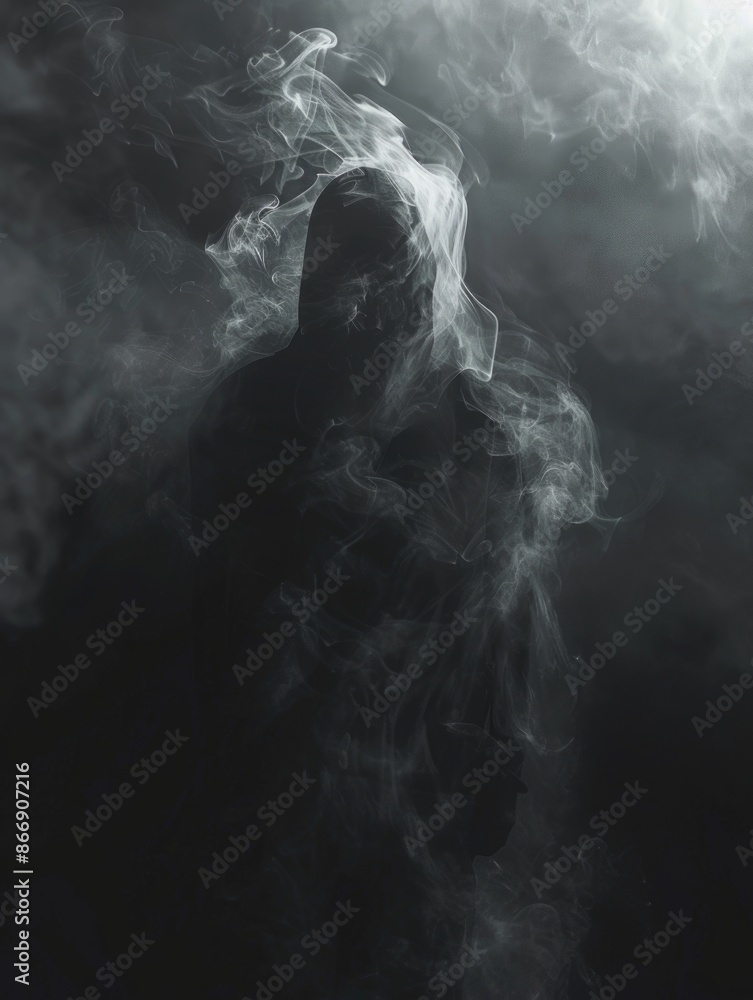 Man in Hoodie Standing Amidst Smoke Man in Hoodie Standing Amidst Smoke