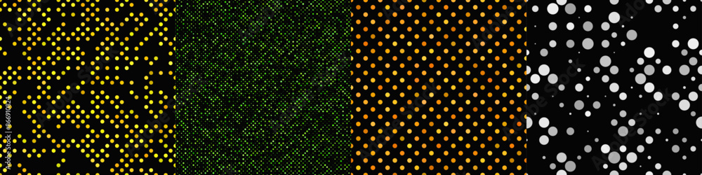 Seamless geometric dot pattern background set Seamless geometric dot pattern background set