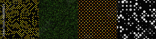 Seamless geometric dot pattern background set