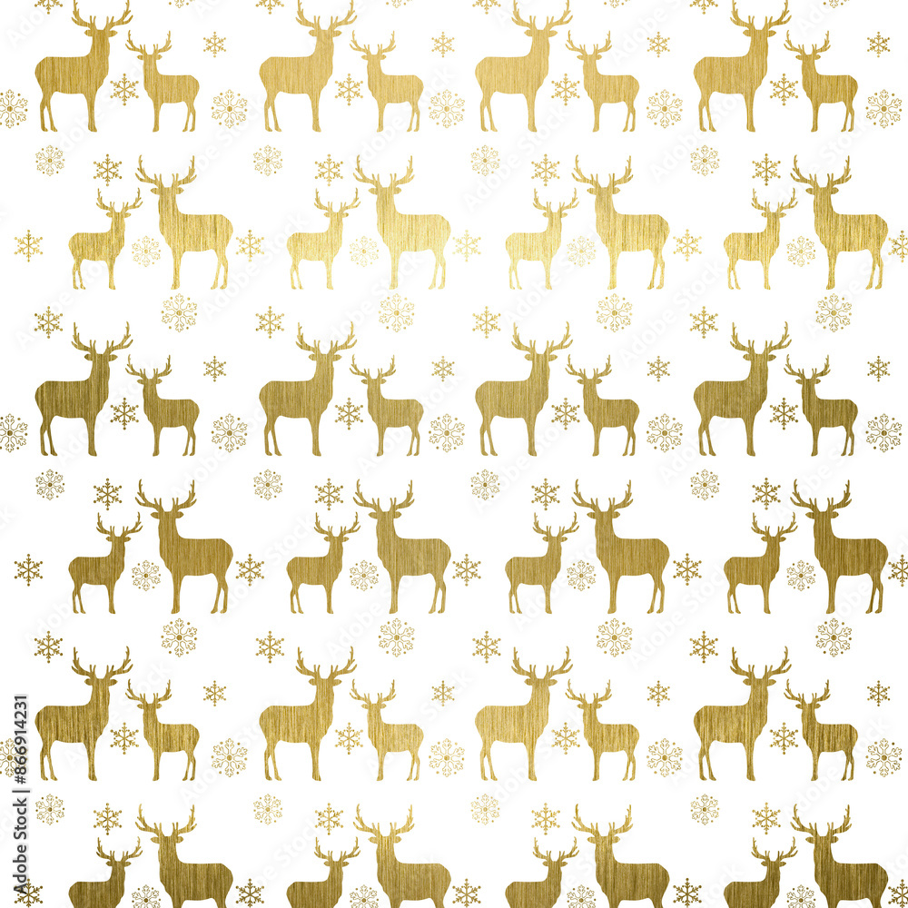 Fototapeta premium Golden Christmas Pattern Background
