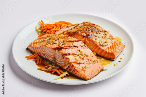 Flavorful Cedar Plank Salmon with Sauteed Julienned Vegetables