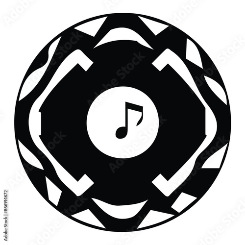 Grunge hand draw shape music notes, icon isolated vector editable lOGO