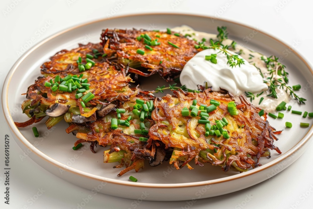 Scrumptious Celery Root and Cremini Mushroom Latkes with a Vinegar Drizzle Scrumptious Celery Root and Cremini Mushroom Latkes with a Vinegar Drizzle